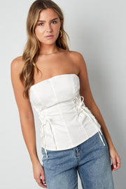 Geweven Katoen Vrouwen Denim Top Elegant Solide Kleur Lente/Zomer