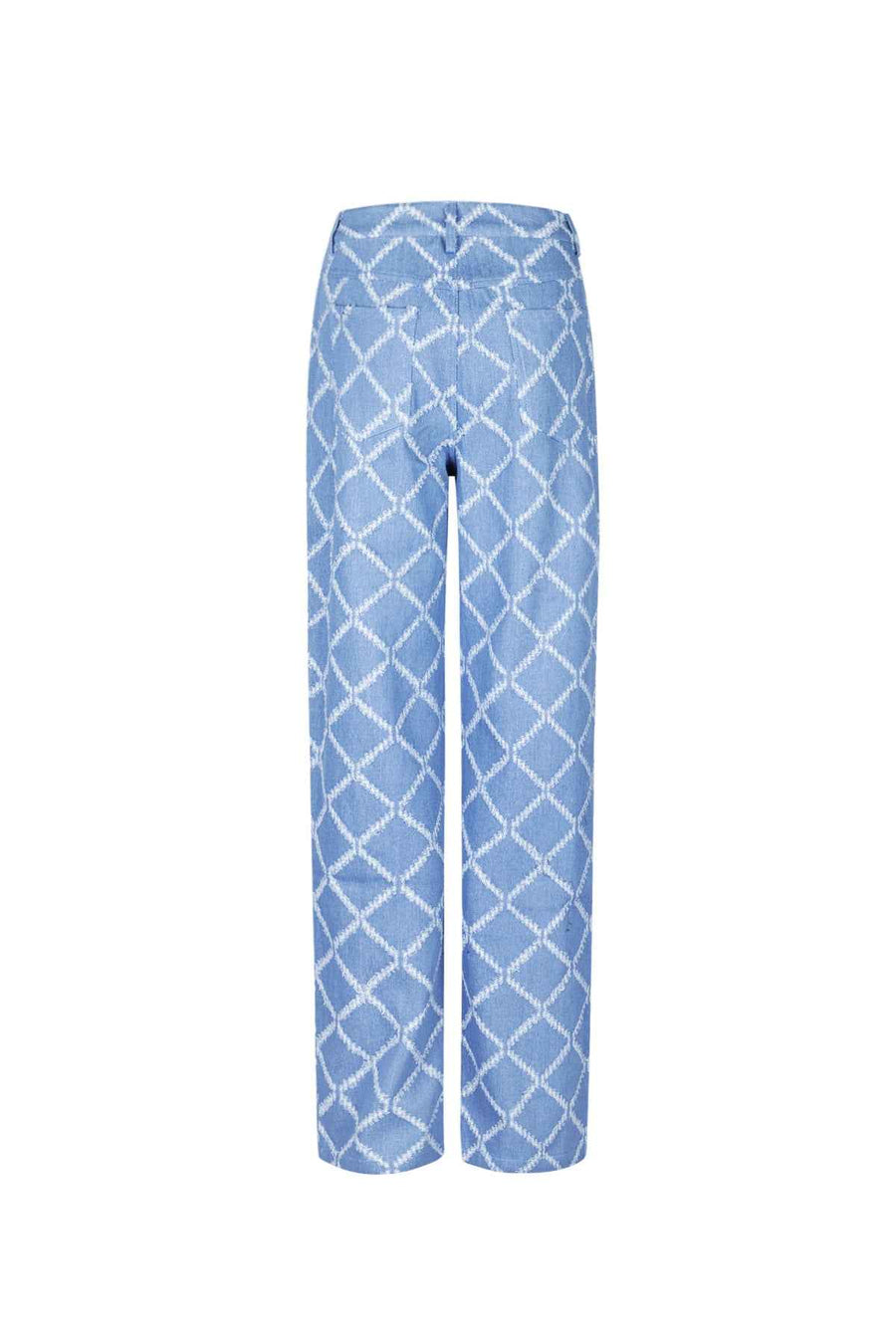Plaid Straight Broek – Indigo
