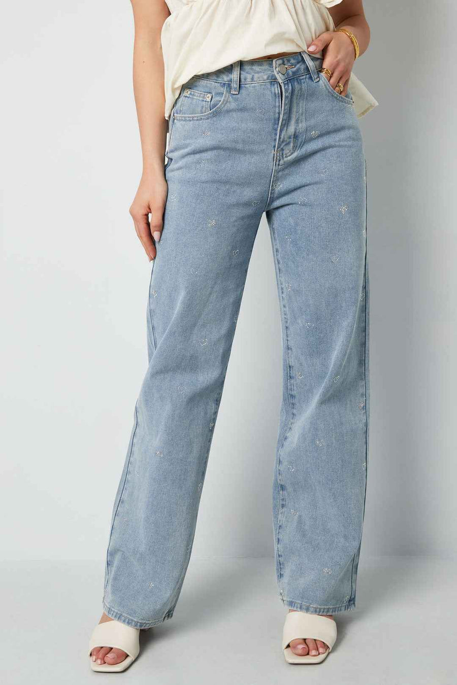 Wide Leg Hartjes Jeans