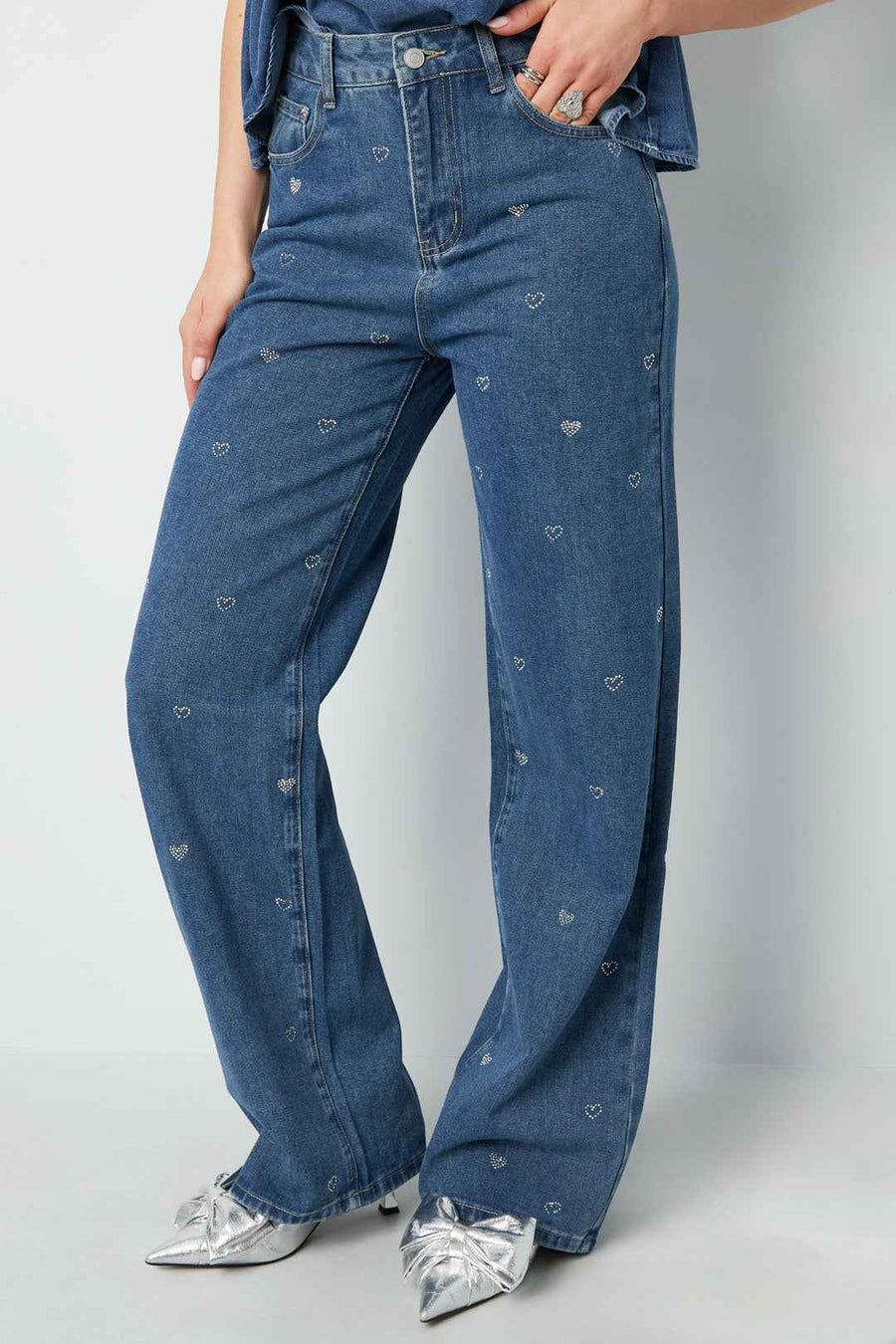 Wide Leg Hartjes Jeans