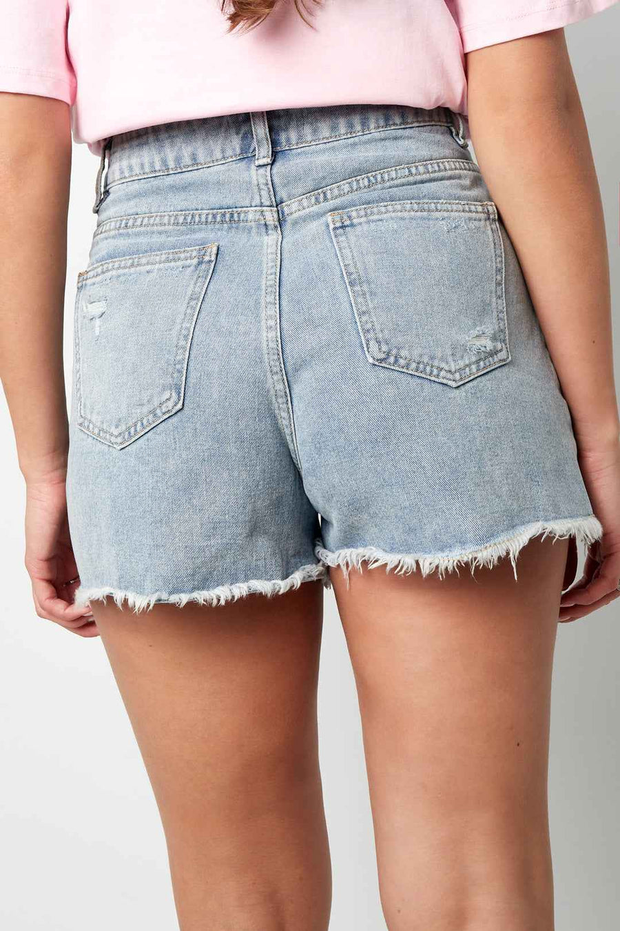 Denim Vrouwen High-Waisted Shorts Gescheurd Gerafelde Zoom