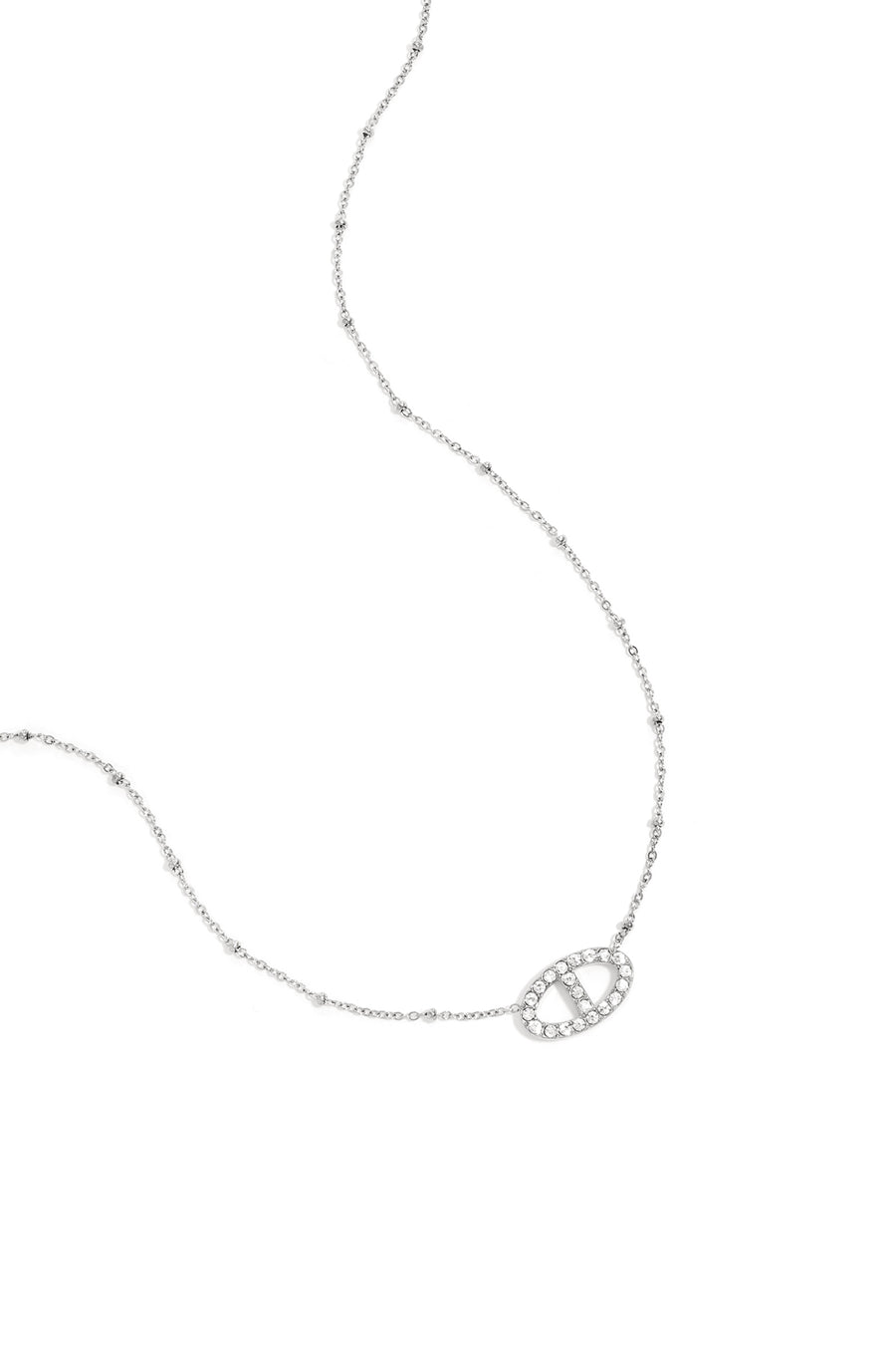 Ketting met belegde ovale hanger