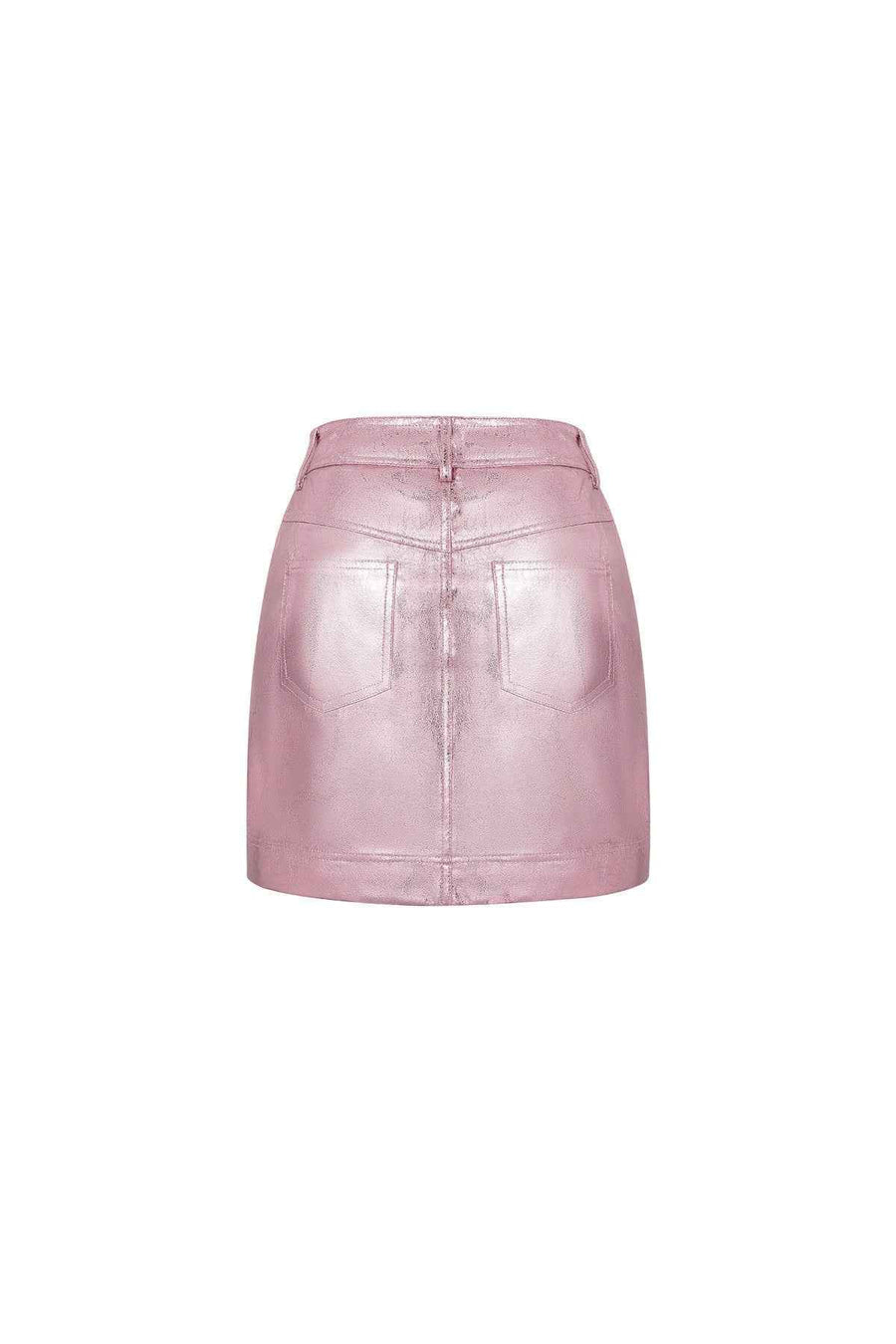 Leather Look Mini Rok – Glossy Fit