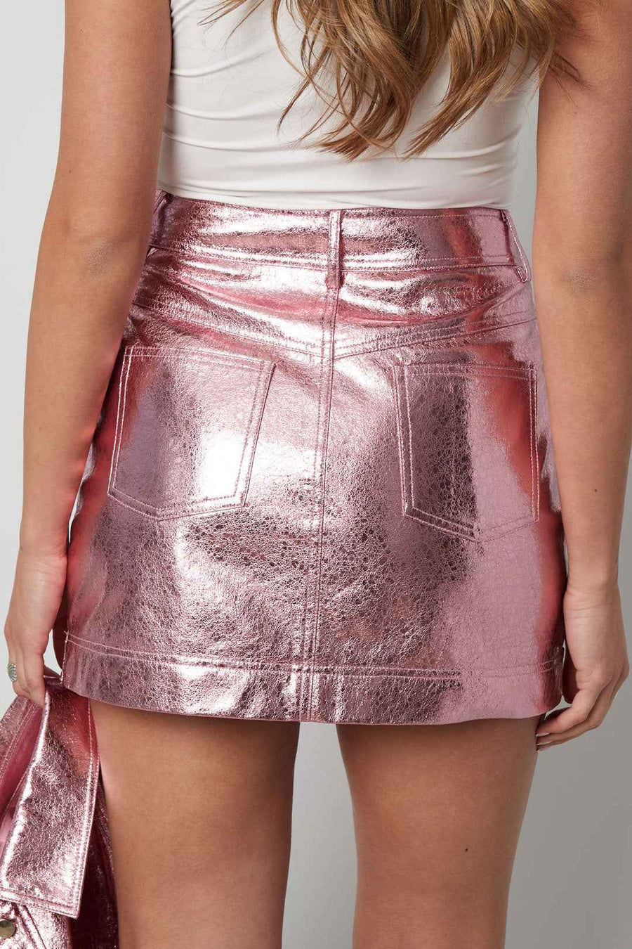 Leather Look Mini Rok – Glossy Fit